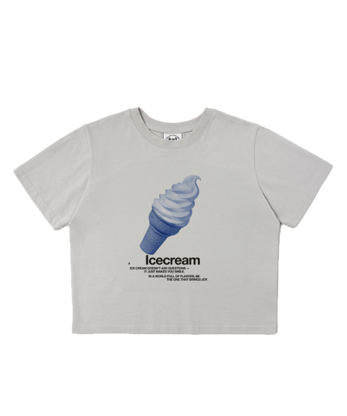 MATCHGLOBE（マッチグローブ）の「アイスクリームクロップTシャツ（ベージュ）（Tシャツ/カットソー・レディース・その他・FREE）」の2枚目の写真