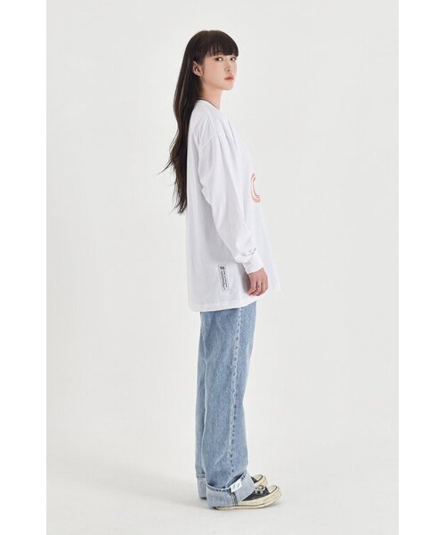APOSTROPHE COMMA(アポストロフィコンマ)の「ACOロゴ長袖Tシャツ(ホワイト-オレンジ)(Tシャツ/カットソー・レディース・その他・MEDIUM/SMALL/X-LARGE/LARGE)」の4枚目の写真