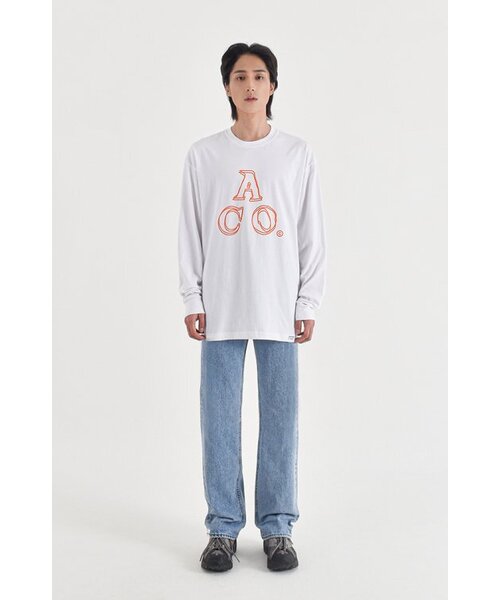 APOSTROPHE COMMA(アポストロフィコンマ)の「ACOロゴ長袖Tシャツ(ホワイト-オレンジ)(Tシャツ/カットソー・レディース・その他・MEDIUM/SMALL/X-LARGE/LARGE)」の7枚目の写真