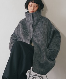 シャギースタンドカラーコート