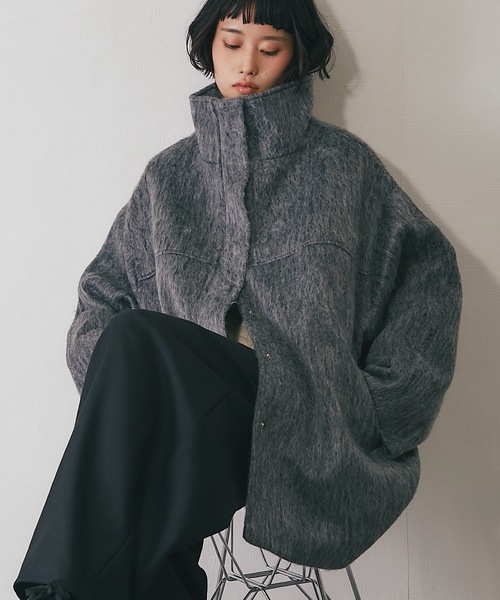 セール】シャギースタンドカラーコート（ブルゾン）｜ANOTHER S