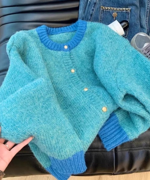 SPIGA(スピーガ)の「配色ニットカーディガン(カーディガン/ボレロ・レディース・ピンク/イエロー/ブルー・FREE)」の2枚目の写真