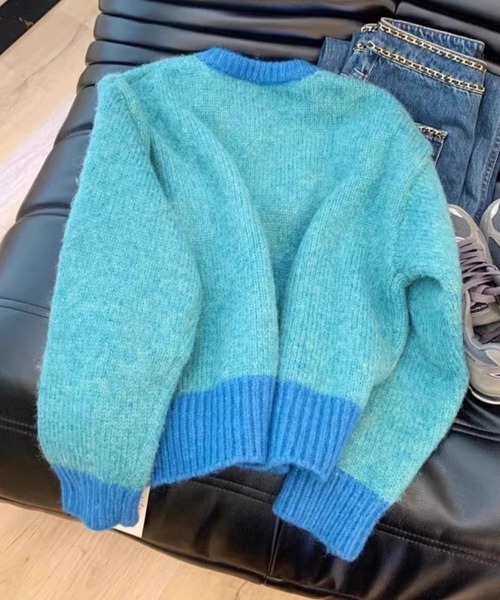 SPIGA(スピーガ)の「配色ニットカーディガン(カーディガン/ボレロ・レディース・ピンク/イエロー/ブルー・FREE)」の4枚目の写真