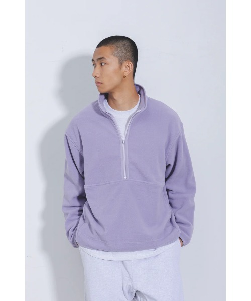 GOAT（ゴート）の「GOAT / DOUBLE PILE FLEECE HALF ZIP P/O（スウェット・メンズ・ブラック/チャコールグレー/ライトグレー/ライトパープル/ミント・S/M/L/XL）」の5枚目の写真