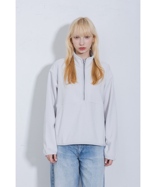 GOAT（ゴート）の「GOAT / DOUBLE PILE FLEECE HALF ZIP P/O（スウェット・メンズ・ブラック/チャコールグレー/ライトグレー/ライトパープル/ミント・S/M/L/XL）」の3枚目の写真