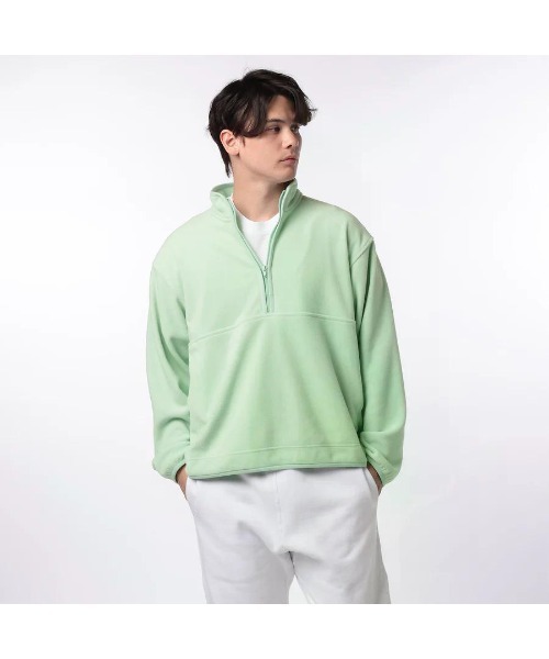 GOAT（ゴート）の「GOAT / DOUBLE PILE FLEECE HALF ZIP P/O（スウェット・メンズ・ブラック/チャコールグレー/ライトグレー/ライトパープル/ミント・S/M/L/XL）」の4枚目の写真
