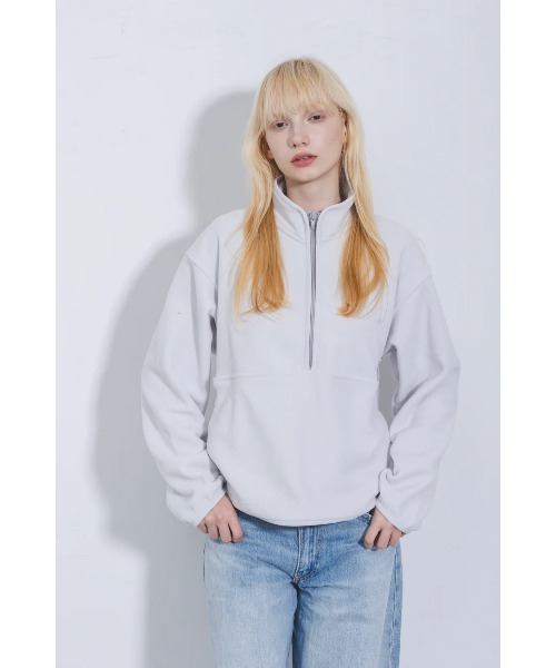 GOAT（ゴート）の「GOAT / DOUBLE PILE FLEECE HALF ZIP P/O（スウェット・メンズ・ブラック/チャコールグレー/ライトグレー/ライトパープル/ミント・S/M/L/XL）」の8枚目の写真