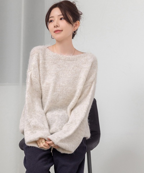 ザシークレットクローゼット 袖モヘアニット 楽天市場】【OUTLET！クーポンで2,856円】 モヘアタッチ ミックス