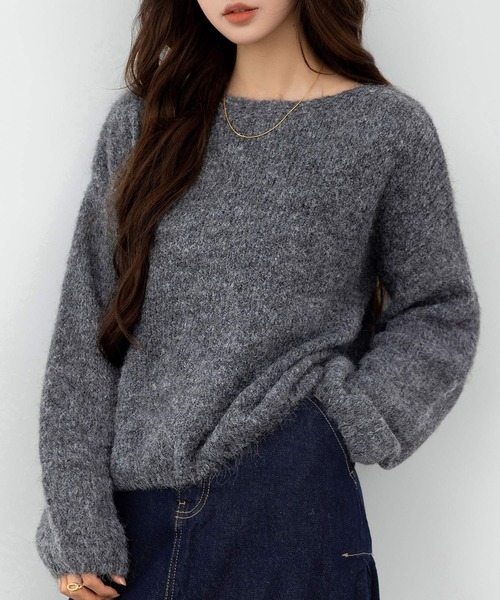 セール】【肩魅せ2WAY】ゆるっと綺麗見せ。長袖 オーバーサイズ モヘア