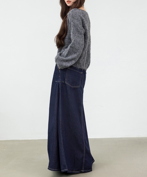 DAY CLOSET（デイ クローゼット）の「【肩魅せ2WAY】ゆるっと綺麗見せ。長袖 オーバーサイズ モヘアタッチ ニット プルオーバー レディース（ニット/セーター・レディース・ブラウン/グレー/ライトグレー/オートミール・FREE）」の22枚目の写真