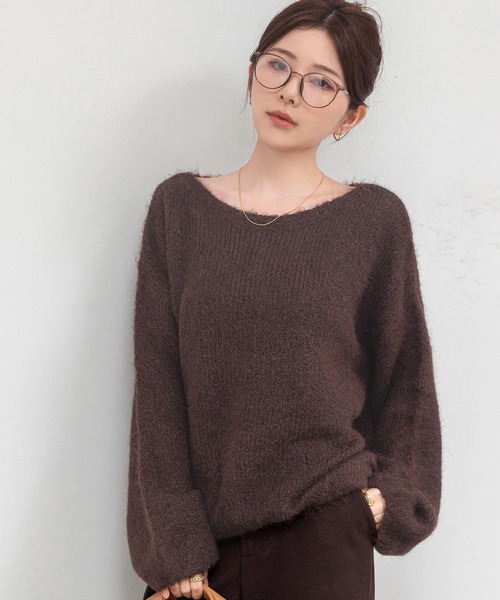 nowos ブラウンモヘアセーター nowos/MOHAIR GOWN(BROWN)