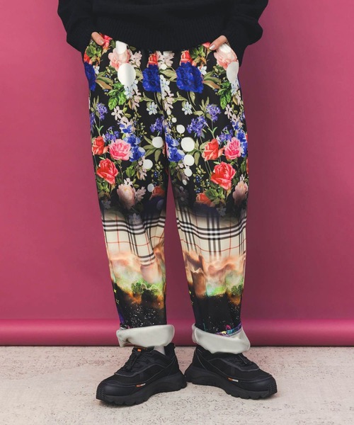 ScoLar（スカラー）の「ScoLar(スカラー) ダークメルヘン風 3柄展開ボンディングパンツ（その他パンツ・レディース・グリーン/チャコールグレー・MEDIUM）」の3枚目の写真