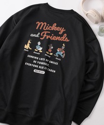 【71】【Disney/ディズニー】ミッキーマウス ポンチ クルーネック スウェット/レディース