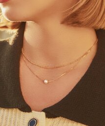 CHARMY（チャミ）の「18K,シルバー925レイヤードパールネックレス（ネックレス）」