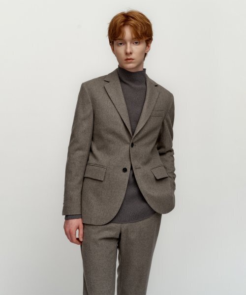 SOLEW(ソル)の「ウールツーボタンセットアップジャケット_グレー(テーラードジャケット・メンズ・その他・SMALL/MEDIUM/LARGE/X-LARGE)」の2枚目の写真