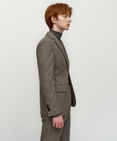 SOLEW(ソル)の「ウールツーボタンセットアップジャケット_グレー(テーラードジャケット・メンズ・その他・SMALL/MEDIUM/LARGE/X-LARGE)」の3枚目の写真