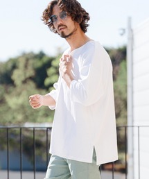 CAMBIO（カンビオ）の「mlt5521- キーネックパイル7分袖カットソー(CMB-R0192)（Tシャツ/カットソー）」
