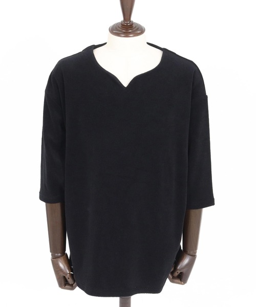 CAMBIO(カンビオ)の「mlt5521- キーネックパイル7分袖カットソー(CMB-R0192)(Tシャツ/カットソー・メンズ・ブラック/グレー/ホワイト・S/M/L)」の21枚目の写真