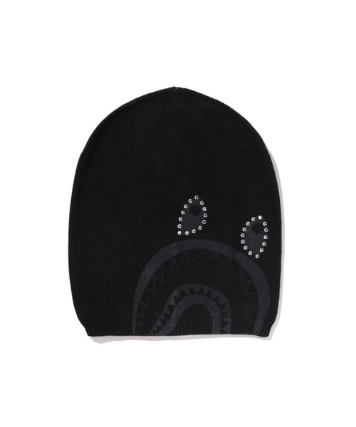 A BATHING APE（アベイシングエイプ）の「CRYSTAL SHARK KNIT CAP（ニットキャップ/ビーニー・メンズ・グレー/ブラック・FREE）」の2枚目の写真