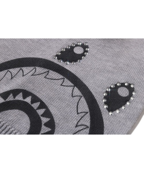A BATHING APE（アベイシングエイプ）の「CRYSTAL SHARK KNIT CAP（ニットキャップ/ビーニー・メンズ・グレー/ブラック・FREE）」の6枚目の写真