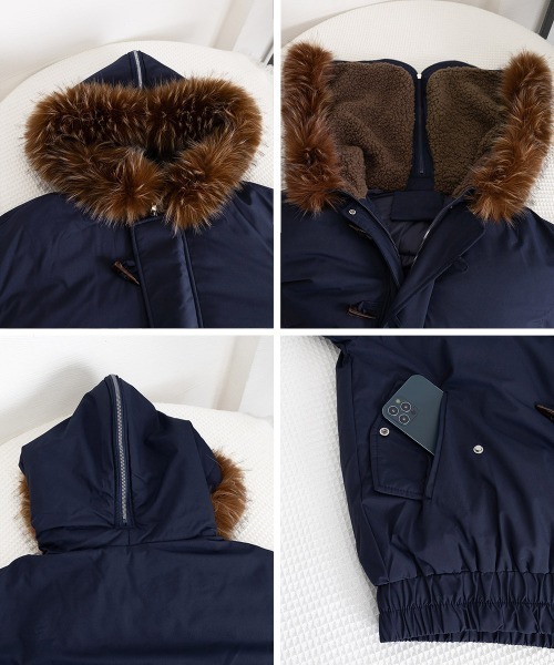 セール】トグルボタン中綿ジャケットファー襟コート（ダウンジャケット