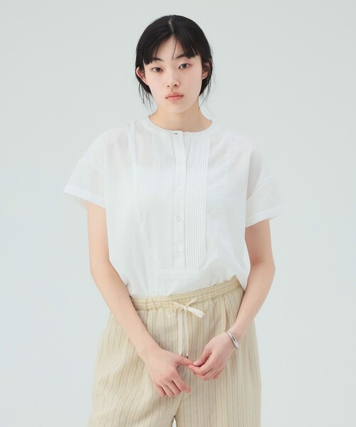 BEAMS HEART(ビームスハート)の「【7/2値下げ】ピンタック シャツ(シャツ/ブラウス・レディース・ブラウン系その他3/ブラック/オフホワイト・FREE)」の1枚目の写真