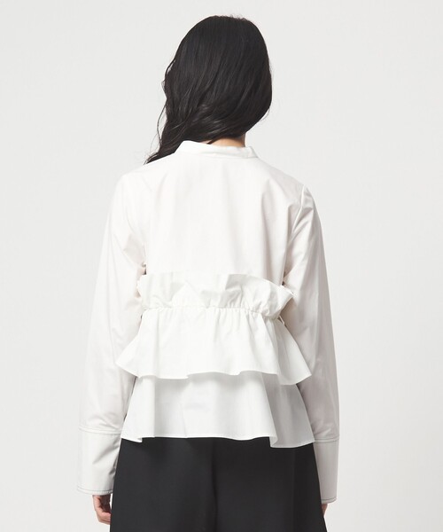 EMMEL REFINES（エメルリファインズ）の「＜EMMEL REFINES＞EM バンドカラー フリルシャツ（シャツ/ブラウス・レディース・ライトブルー/ホワイト・FREE）」の13枚目の写真