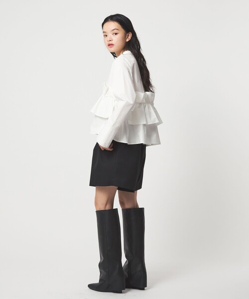 EMMEL REFINES（エメルリファインズ）の「＜EMMEL REFINES＞EM バンドカラー フリルシャツ（シャツ/ブラウス・レディース・ライトブルー/ホワイト・FREE）」の15枚目の写真