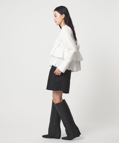 EMMEL REFINES（エメルリファインズ）の「＜EMMEL REFINES＞EM バンドカラー フリルシャツ（シャツ/ブラウス・レディース・ライトブルー/ホワイト・FREE）」の16枚目の写真