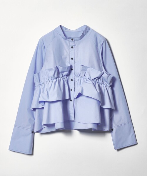 EMMEL REFINES（エメルリファインズ）の「＜EMMEL REFINES＞EM バンドカラー フリルシャツ（シャツ/ブラウス・レディース・ライトブルー/ホワイト・FREE）」の18枚目の写真
