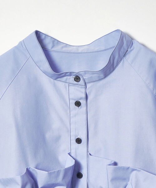 EMMEL REFINES（エメルリファインズ）の「＜EMMEL REFINES＞EM バンドカラー フリルシャツ（シャツ/ブラウス・レディース・ライトブルー/ホワイト・FREE）」の20枚目の写真