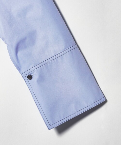 EMMEL REFINES（エメルリファインズ）の「＜EMMEL REFINES＞EM バンドカラー フリルシャツ（シャツ/ブラウス・レディース・ライトブルー/ホワイト・FREE）」の3枚目の写真