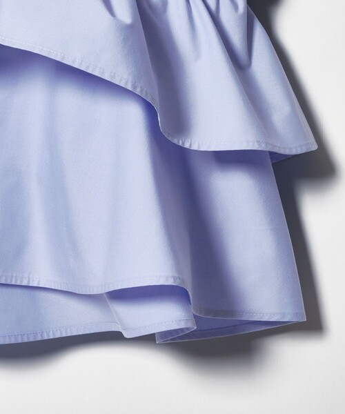 EMMEL REFINES（エメルリファインズ）の「＜EMMEL REFINES＞EM バンドカラー フリルシャツ（シャツ/ブラウス・レディース・ライトブルー/ホワイト・FREE）」の4枚目の写真