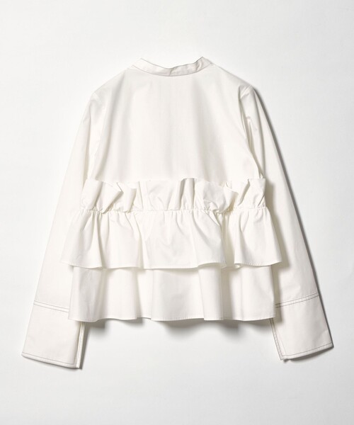 EMMEL REFINES（エメルリファインズ）の「＜EMMEL REFINES＞EM バンドカラー フリルシャツ（シャツ/ブラウス・レディース・ライトブルー/ホワイト・FREE）」の7枚目の写真