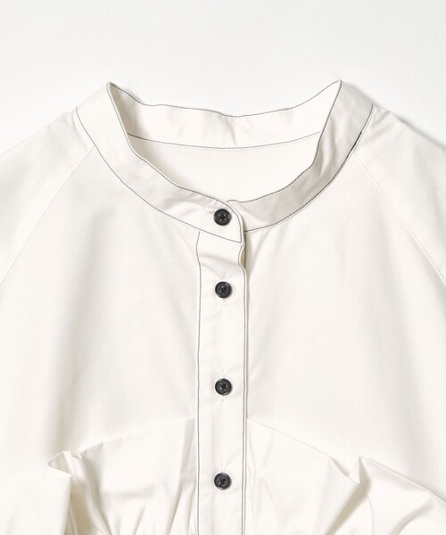 EMMEL REFINES（エメルリファインズ）の「＜EMMEL REFINES＞EM バンドカラー フリルシャツ（シャツ/ブラウス・レディース・ライトブルー/ホワイト・FREE）」の8枚目の写真