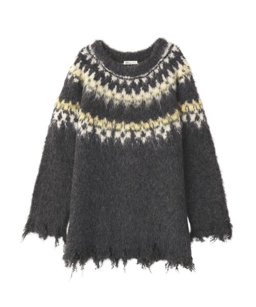 CRAFT STANDARD BOUTIQUE(クラフトスタンダードブティック)の「洗える/ノルディック起毛ニットプルオーバー(ニット/セーター・レディース・グレー/アイボリー/ブラウン・FREE)」の12枚目の写真
