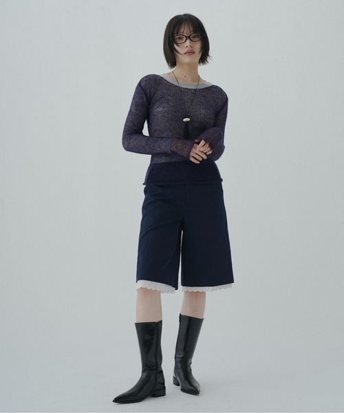 FEKETE(フェケテ)の「cotton lace half pants / レースハーフパンツ(その他パンツ・レディース・ネイビー/ミント・LARGE/MEDIUM/SMALL)」の5枚目の写真