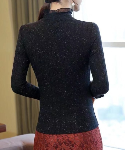 Flugge(フラッジー)の「フリルネックラメトップス(その他トップス・レディース・ブラック・LARGE/MEDIUM)」の7枚目の写真