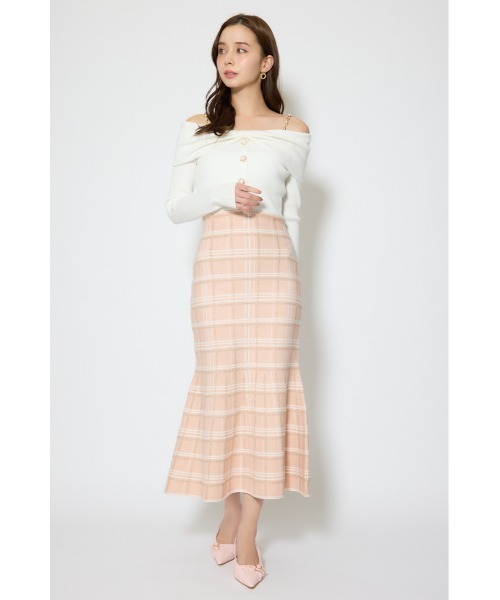 rienda(リエンダ)の「リボンデザインツイードニットワンピース 春服(ワンピース・レディース・ブラック/ピンク・FREE)」の8枚目の写真