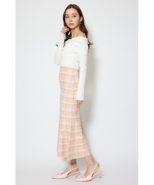 rienda(リエンダ)の「リボンデザインツイードニットワンピース 春服(ワンピース・レディース・ブラック/ピンク・FREE)」の9枚目の写真