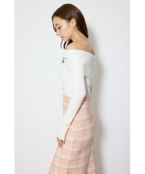 rienda(リエンダ)の「リボンデザインツイードニットワンピース 春服(ワンピース・レディース・ブラック/ピンク・FREE)」の12枚目の写真
