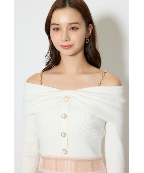 rienda(リエンダ)の「リボンデザインツイードニットワンピース 春服(ワンピース・レディース・ブラック/ピンク・FREE)」の13枚目の写真