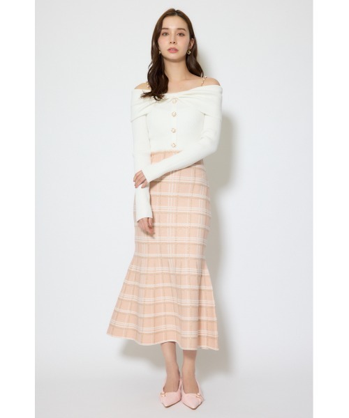 rienda(リエンダ)の「リボンデザインツイードニットワンピース 春服(ワンピース・レディース・ブラック/ピンク・FREE)」の7枚目の写真