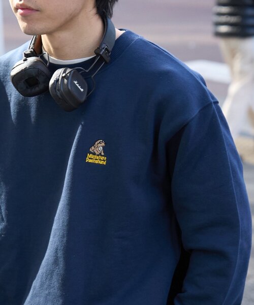 CIAOPANIC TYPY（チャオパニックティピー）の「【ユニセックス】犬刺繍ロゴプリントスウェット（スウェット・メンズ・ライトグレー/ネイビー/アイボリー/チャコールグレー・MEDIUM/LARGE）」の4枚目の写真