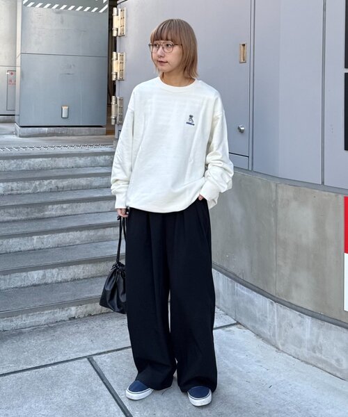 CIAOPANIC TYPY（チャオパニックティピー）の「【ユニセックス】犬刺繍ロゴプリントスウェット（スウェット・メンズ・ライトグレー/ネイビー/アイボリー/チャコールグレー・MEDIUM/LARGE）」の7枚目の写真