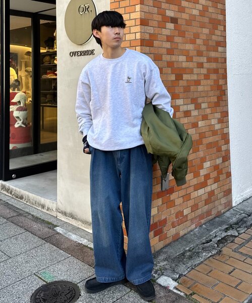 CIAOPANIC TYPY（チャオパニックティピー）の「【ユニセックス】犬刺繍ロゴプリントスウェット（スウェット・メンズ・ライトグレー/ネイビー/アイボリー/チャコールグレー・MEDIUM/LARGE）」の8枚目の写真