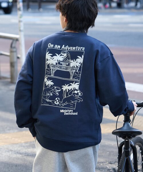 CIAOPANIC TYPY（チャオパニックティピー）の「【ユニセックス】犬刺繍ロゴプリントスウェット（スウェット・メンズ・ライトグレー/ネイビー/アイボリー/チャコールグレー・MEDIUM/LARGE）」の12枚目の写真