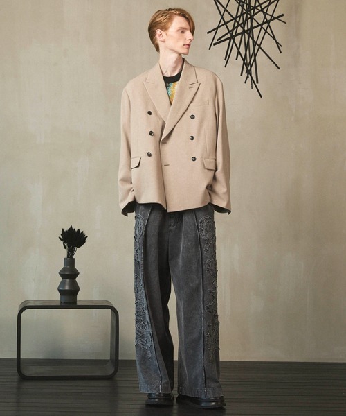 MAISON SPECIAL（メゾンスペシャル）の「《UNISEX》Flower Patchwork Vintage Like Easy Sweat Pants/フラワーパッチワークヴィンテージライクイージースウェットパンツ【MAISON SPECIAL/メゾンスペシャル】■セットアップ対応■（スウェットパンツ・メンズ・ブラック・0/1/2）」の8枚目の写真