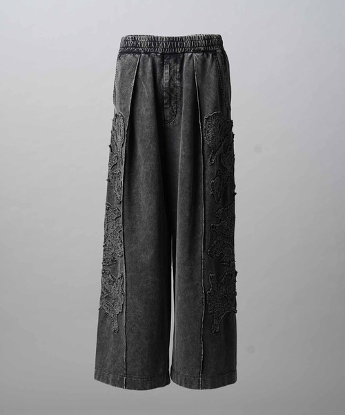 MAISON SPECIAL（メゾンスペシャル）の「《UNISEX》Flower Patchwork Vintage Like Easy Sweat Pants/フラワーパッチワークヴィンテージライクイージースウェットパンツ【MAISON SPECIAL/メゾンスペシャル】■セットアップ対応■（スウェットパンツ・メンズ・ブラック・0/1/2）」の9枚目の写真