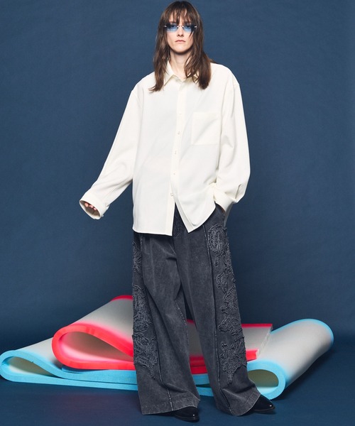 MAISON SPECIAL（メゾンスペシャル）の「《UNISEX》Flower Patchwork Vintage Like Easy Sweat Pants/フラワーパッチワークヴィンテージライクイージースウェットパンツ【MAISON SPECIAL/メゾンスペシャル】■セットアップ対応■（スウェットパンツ・メンズ・ブラック・0/1/2）」の21枚目の写真